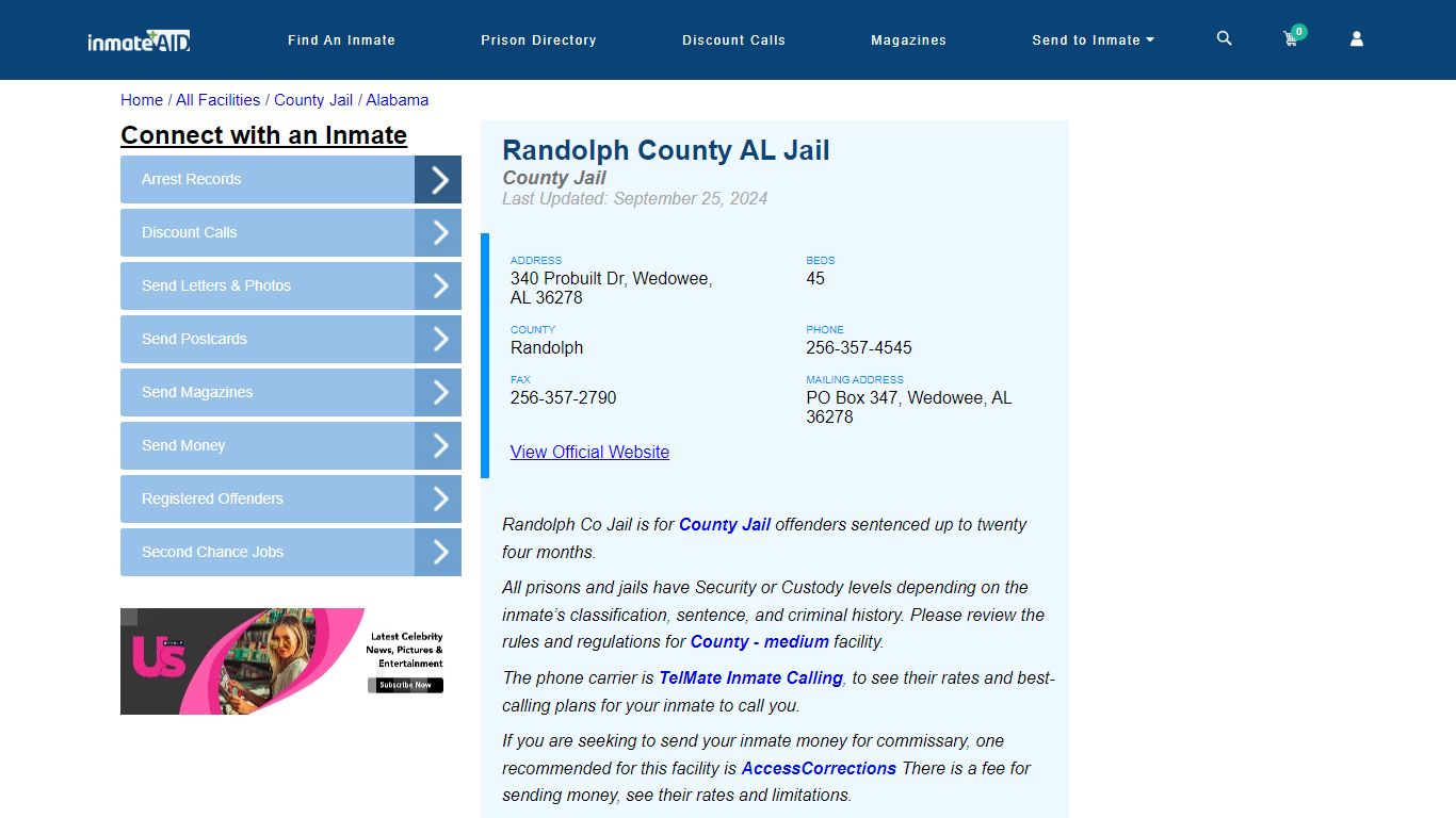 Randolph County AL Jail - Inmate Locator